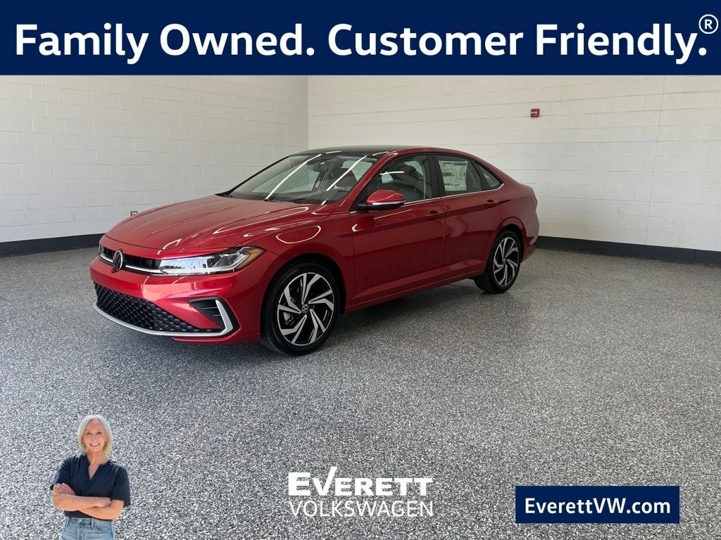 2026 Volkswagen Jetta 1.5T SEL in Kings Red Metallic — front three-quarter view